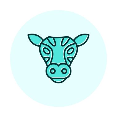 İnek başı simgesi vektörü beyaz arkaplanda izole edildi