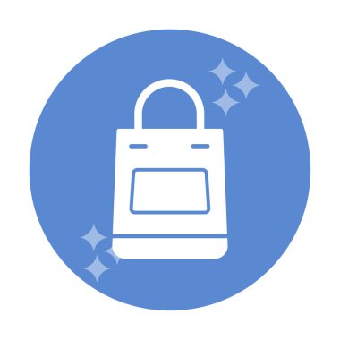 Alışveriş poşeti simgesi, vektör illüstrasyonu basit tasarım