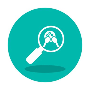 Büyüteç cam simgesi, vektör illüstrasyonlu bakteri denetimi  