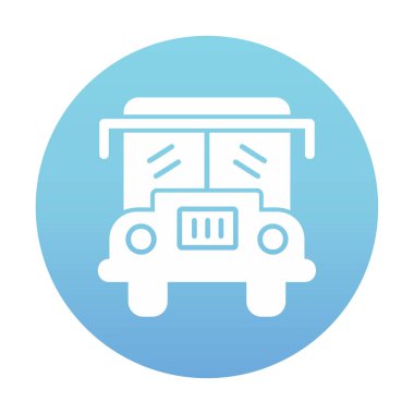 düz okul servisi simgesi basit illüstrasyon tasarımı