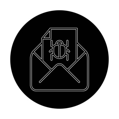 Basit çöp posta harfi simgesi, vektör illüstrasyonu