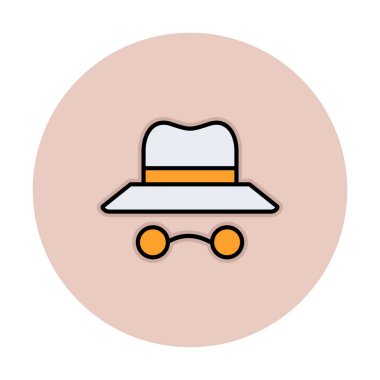 Basit Incognito simgesi, vektör illüstrasyonu
