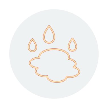 Su damlaları ve su birikintisi ikonu, veteriner illüstrasyonu 