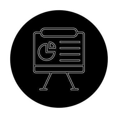 Sunum tahtası simgesi, vektör illüstrasyonu   