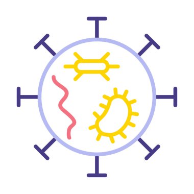 covid-19 parçacık işareti, vektör çizimi, virüs simgesi