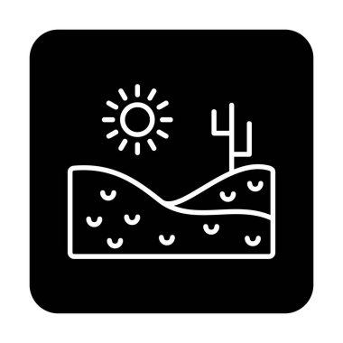 Çöl manzarası ikonu vektör illüstrasyon tasarımı