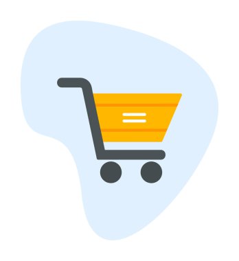  Alışveriş arabası simgesi, vektör çizimi basit tasarım