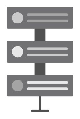 Ağ sunucu simgesinin vektör illüstrasyonu. Veritabanı basit simgesi 