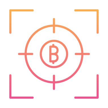 Bitcoin ve hedef. Web simgesi tasarımı