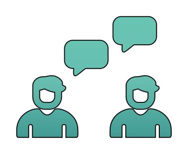 Basit Çalışma İletişim simgesi, vektör illüstrasyonu