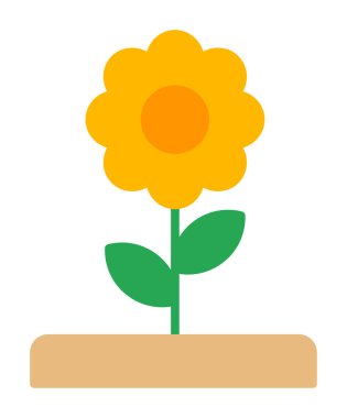 güzel düz çiçek vektör çizimi   