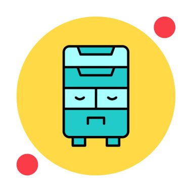 çekmeceler düz simge, vektör çizimi ile klozet 