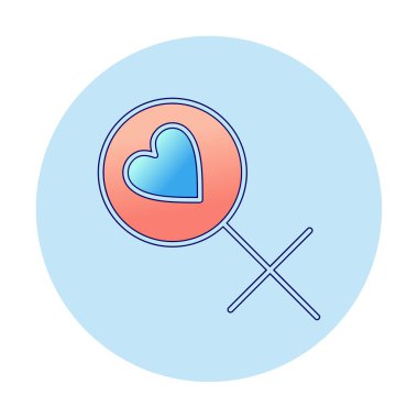 Kadın Sembol ikonu vektör illüstrasyonu