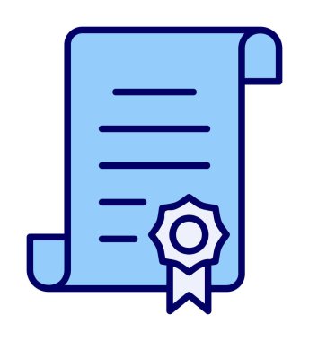 Sertifika vektör simgesi modern basit illüstrasyon                                 