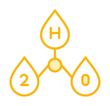 Su damlaları ve H2O işareti vektör çizimi 