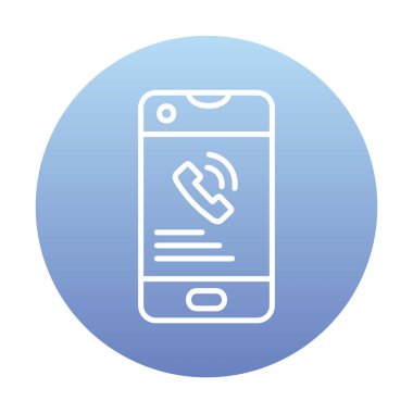 Düz telefon. simge illüstrasyonu  