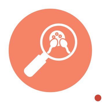 Büyüteç cam simgesi, vektör illüstrasyonlu bakteri denetimi  