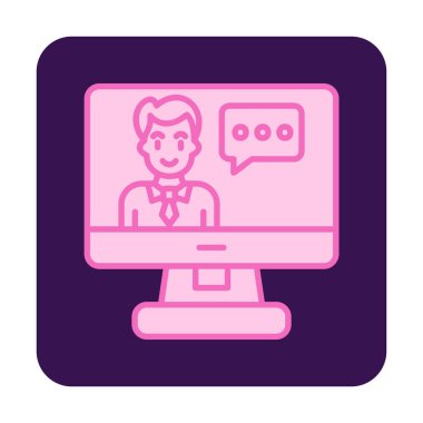 Basit Çevrimiçi Sınıf simgesi, vektör illüstrasyonu