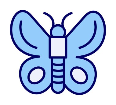 Kelebek Vektör Simgesi Düz Çizim 