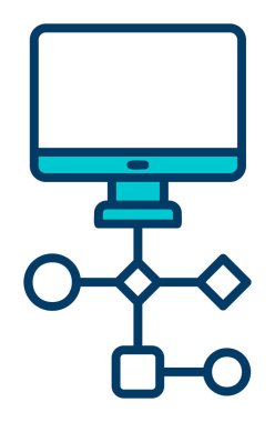 Çalışma akışı simgesi tasarımı, vektör illüstrasyonu                            