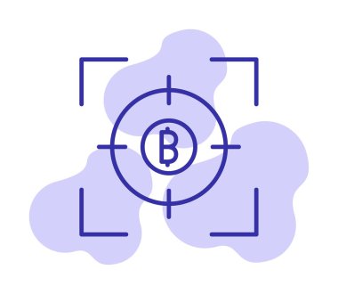 Bitcoin ve hedef. Web simgesi tasarımı