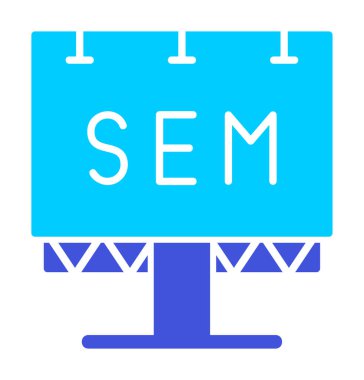 SEM ile Billboard simgesinin vektör illüstrasyonu  