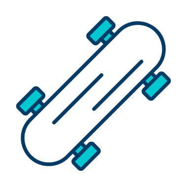 Basit kaykay simgesi, vektör illüstrasyonu