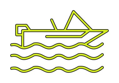 Basit Motorboat simgesi, vektör illüstrasyonu