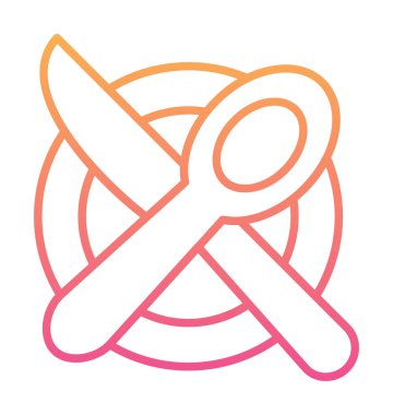 bıçak ve çatal tabakta, yemek ikonu, vektör illüstrasyonu  