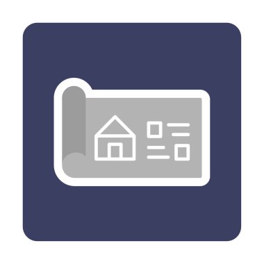 Ev Planı simgesi, vektör illüstrasyonu            