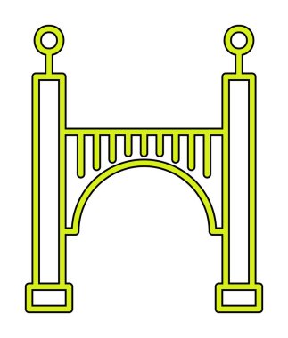 köprü düz simgesi, vektör illüstrasyon tasarımı 