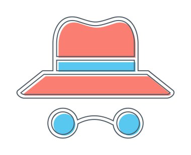 Basit Incognito simgesi, vektör illüstrasyonu