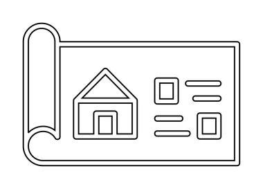 Ev Planı simgesi, vektör illüstrasyonu            