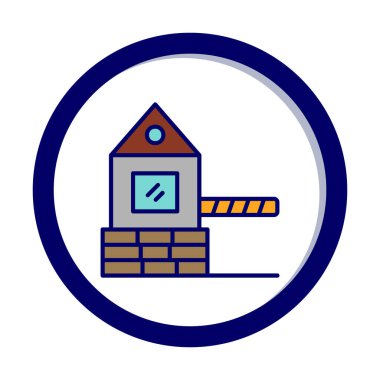 Askeri Bariyer simgesinin vektör çizimi 