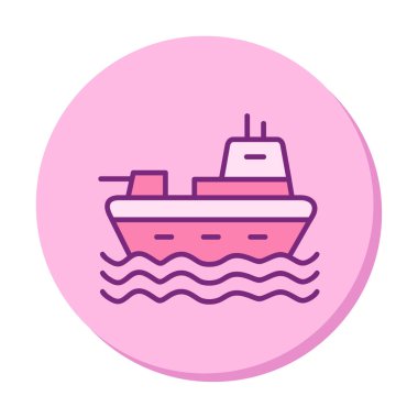 Gemi simgesi, vektör illüstrasyonu