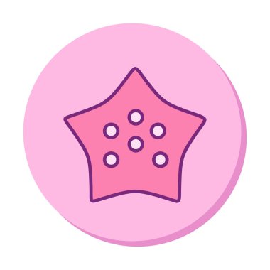 denizyıldızı düz ikon vektör çizimi 