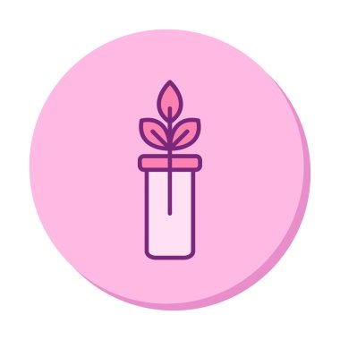 bir test tüpünde bitki, gmo konsepti, vektör illüstrasyonu  