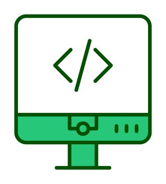 Kodlama. Web simgesi basit illüstrasyon                  