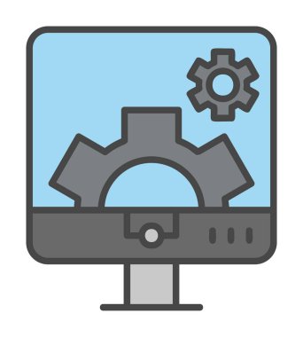 Bilgisayar ayarları simgesi, vektör çizim