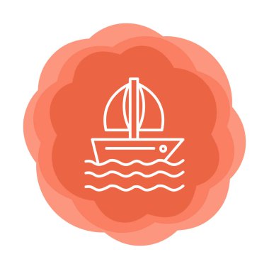 Basit yelkenli ikonu vektör illüstrasyonu