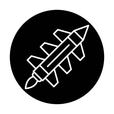 Füze roket ikonu vektör çizimi tasarımı