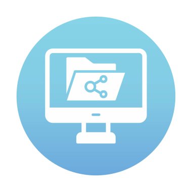 Basit Dosya Paylaşımı simgesi, vektör illüstrasyonu