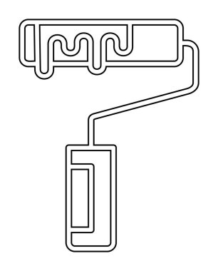 Modern Paint Roller simgesinin vektör çizimi              