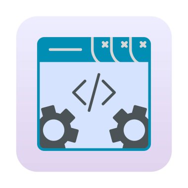 Basit programlama kodu optimizasyon simgesi, vektör illüstrasyonu