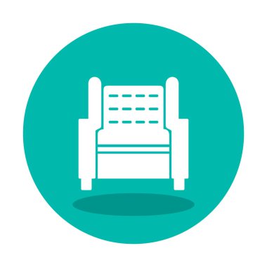 Koltuk yassı simgesi, vektör illüstrasyonu