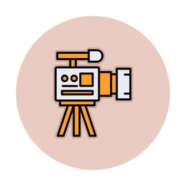 düz basit kamera simgesi vektör illüstrasyonu