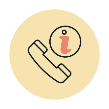 Basit çağrı bilgi simgesi, vektör illüstrasyonu