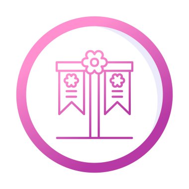 Festival bayrak simgesi, vektör illüstrasyonu