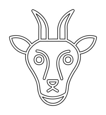 Keçi başı düz vektör simgesi 