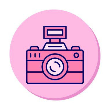 fotoğraf makinesi ikon vektör illüstrasyonu                      